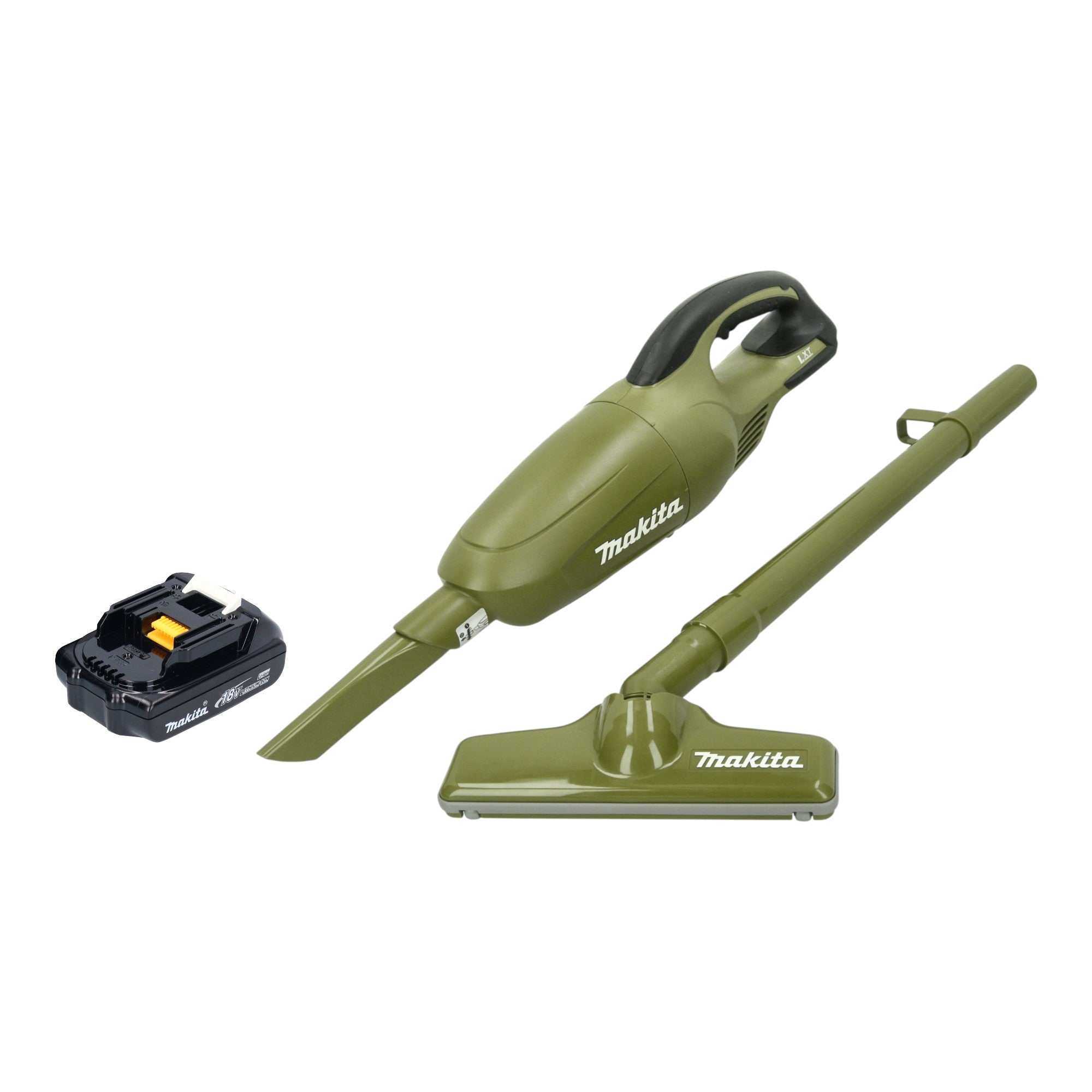 Makita DCL 180 YO Akku Staubsauger 18 V 0 65 l Olive Outdoor Adventure Serie 1x Akku 1 5 Ah ohne Ladegeraet 0 - toolbrothers