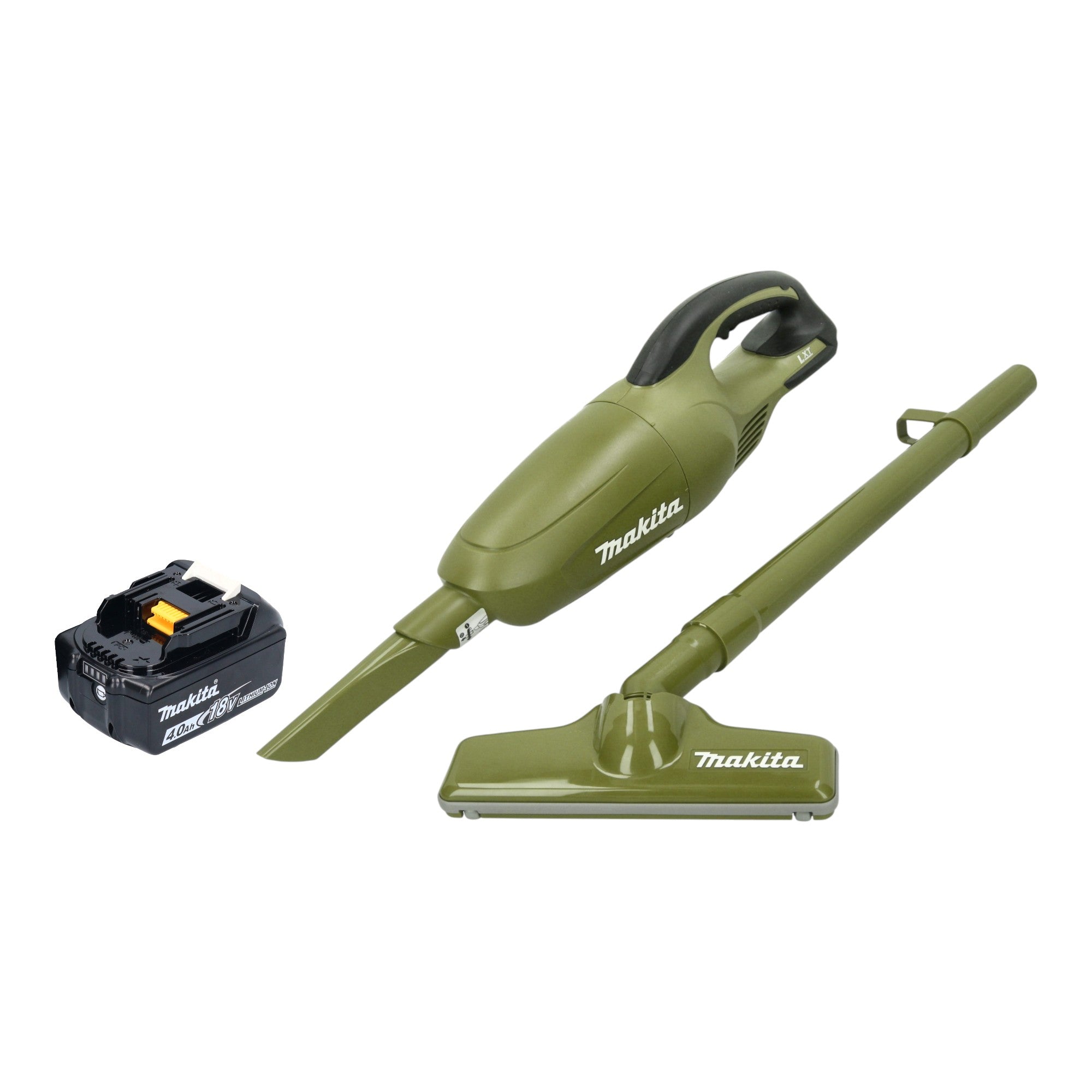 Makita DCL 180 MO Akku Staubsauger 18 V 0 65 l Olive Outdoor Adventure Serie 1x Akku 4 0 Ah ohne Ladegeraet 0 - toolbrothers