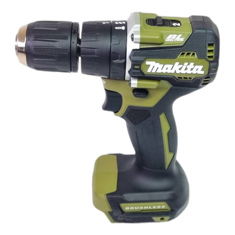 Taladro percutor inalámbrico Makita DHP 487 SFO 18 V 40 Nm sin escobillas serie Olive Outdoor Adventure + 2 baterías 3,0 Ah + cargador