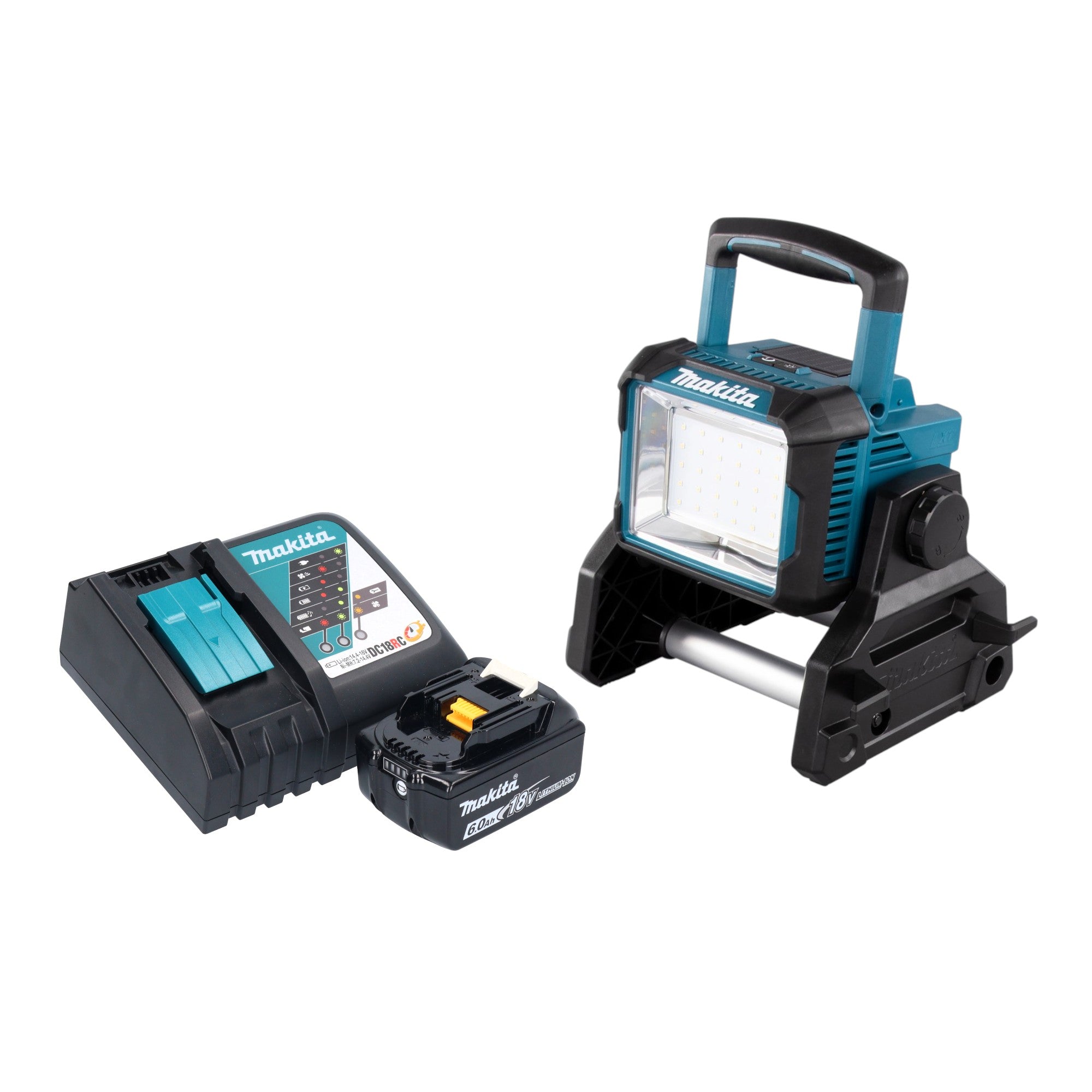 Makita DEADML 811 RG1 Akku Baustrahler 14 4 18 V 3000 lm LED 1x Akku 6 0 Ah Ladegeraet 0 - toolbrothers