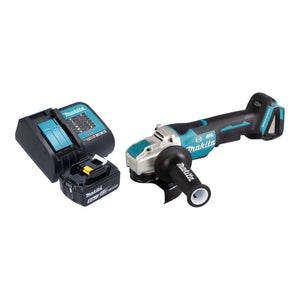 Makita DGA 520 ST1X1 Akku Winkelschleifer 18 V 125 mm X-LOCK Brushless + 1x Akku 5,0 Ah + Ladegerät