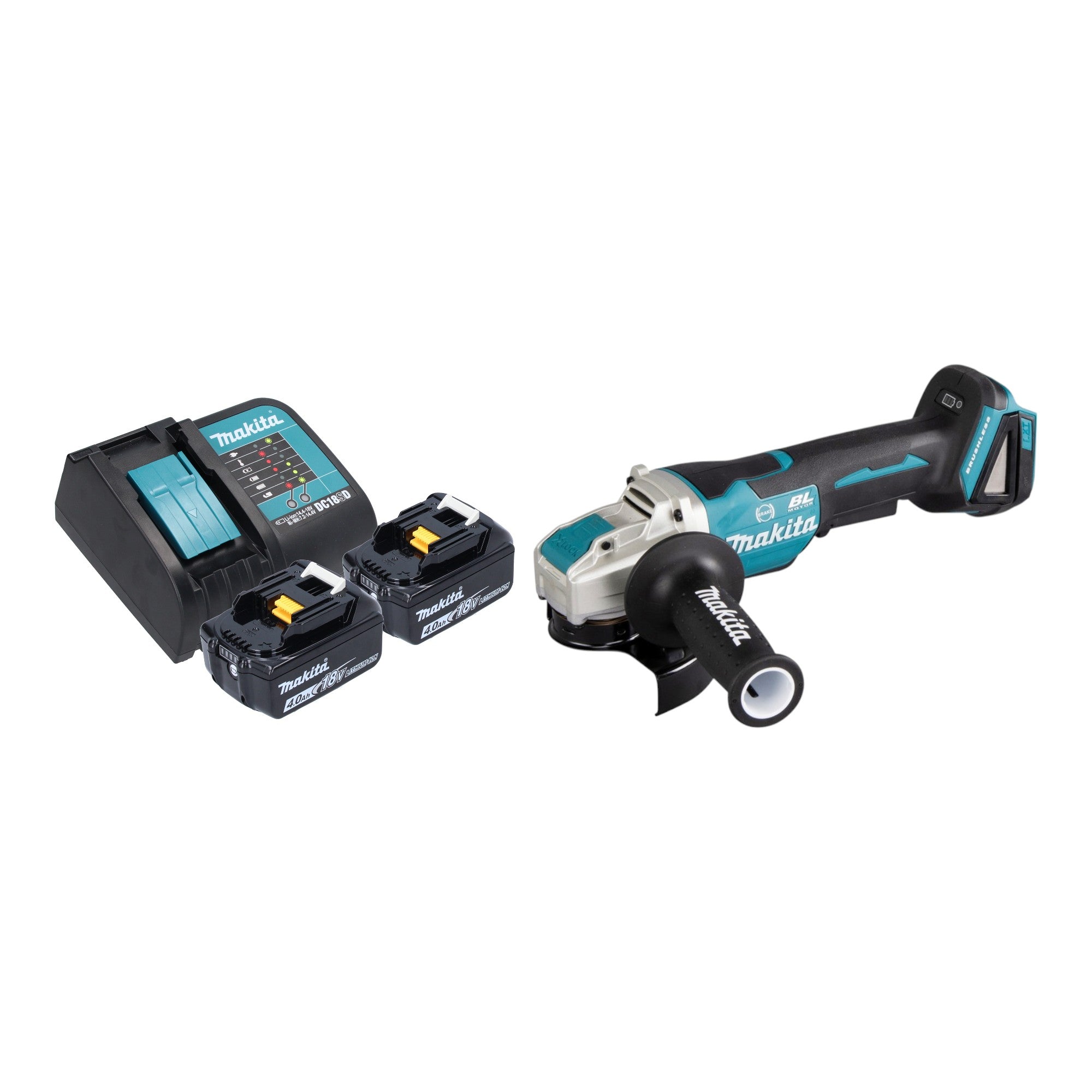 Makita DGA 520 SGX1 Akku Winkelschleifer 18 V 125 mm X LOCK Brushless 2x Akku 6 0 Ah Ladegeraet 0 - toolbrothers