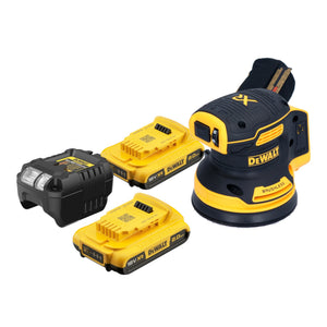 DeWalt DCW 210 D2 Akku Exzenterschleifer 18 V 125 mm Brushless + 2x Akku 2,0 Ah + Ladegerät