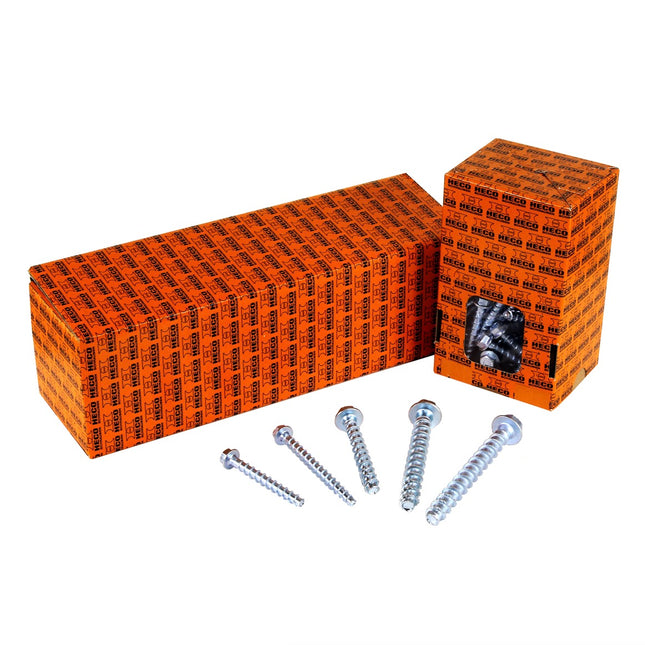 HECO MULTI-MONTI-plus SS Betonschraube 7,5 x 80 mm 50 Stk. SW 10 Sechskantkopf verzinkt A2K ( 48397 ) - Toolbrothers