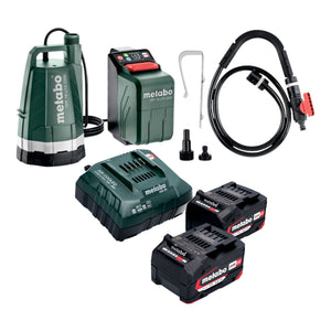 Metabo TPF 18 LTX 2200 Akku Tauch- und Regenfasspumpe 18 V 2200 l/h + 2x Akku 4,0 Ah + Ladegerät