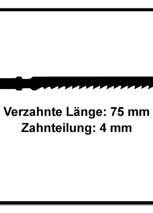 Festool S 75/4/100 Stichsägeblatt WOOD BASIC ( 204346 ) für PS 300, PSB 300, PS 400, PSC 400, PSBC 400, PSB 400, PS 420, PSB 420, PSC 420, PSBC 420