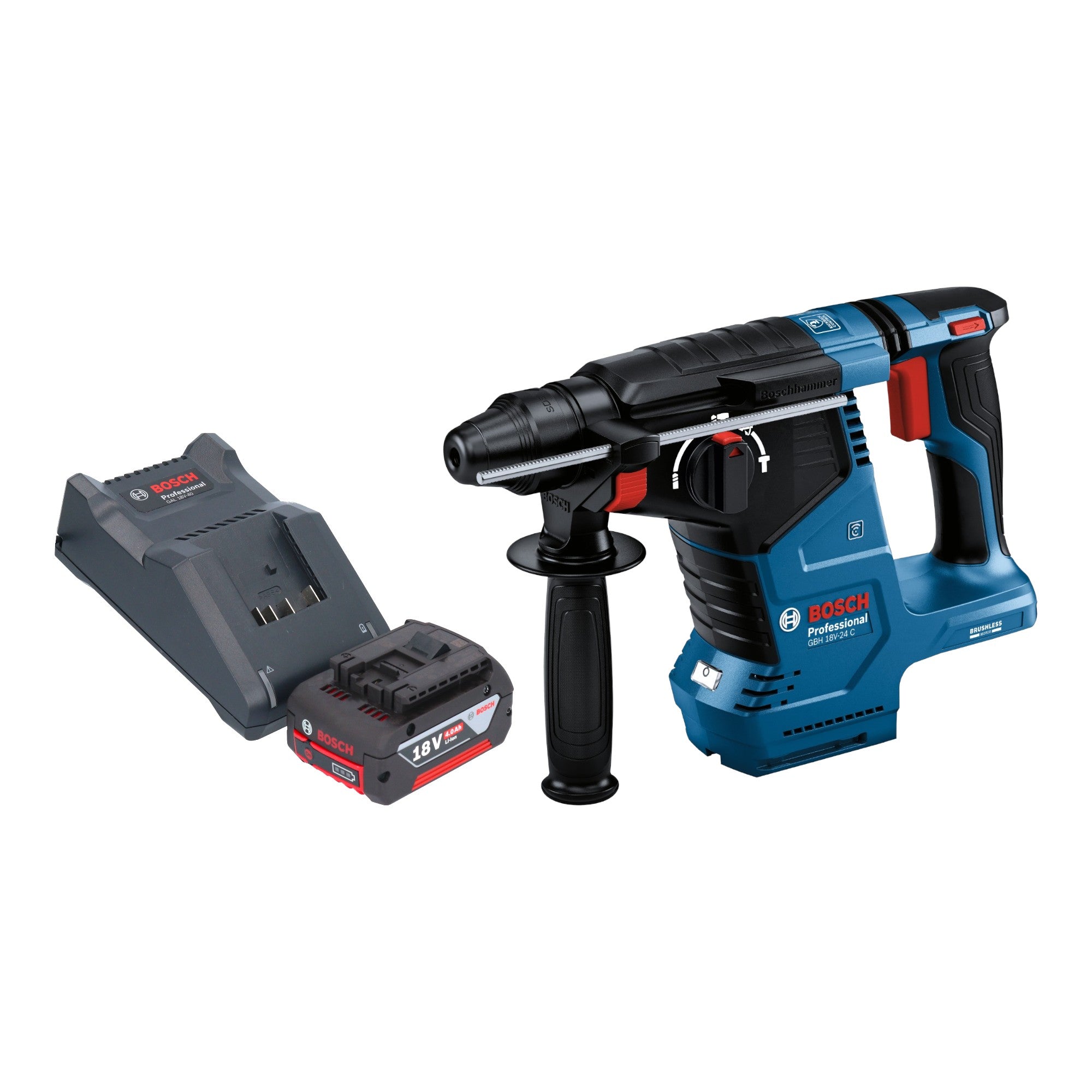 Bosch GBH 18V 24 C Professional Akku Bohrhammer 18 V 2 4 J Brushless SDS plus 1x Akku 4 0 Ah Ladegeraet 0 - toolbrothers