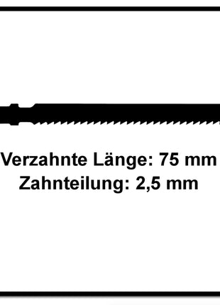 Festool S 75/2,5/25 Stichsägeblatt WOOD FINE CUT ( 204257 ) für PS 300, PSB 300, PS 400, PSC 400, PSBC 400, PSB 400, PS 420, PSB 420, PSC 420, PSBC 420