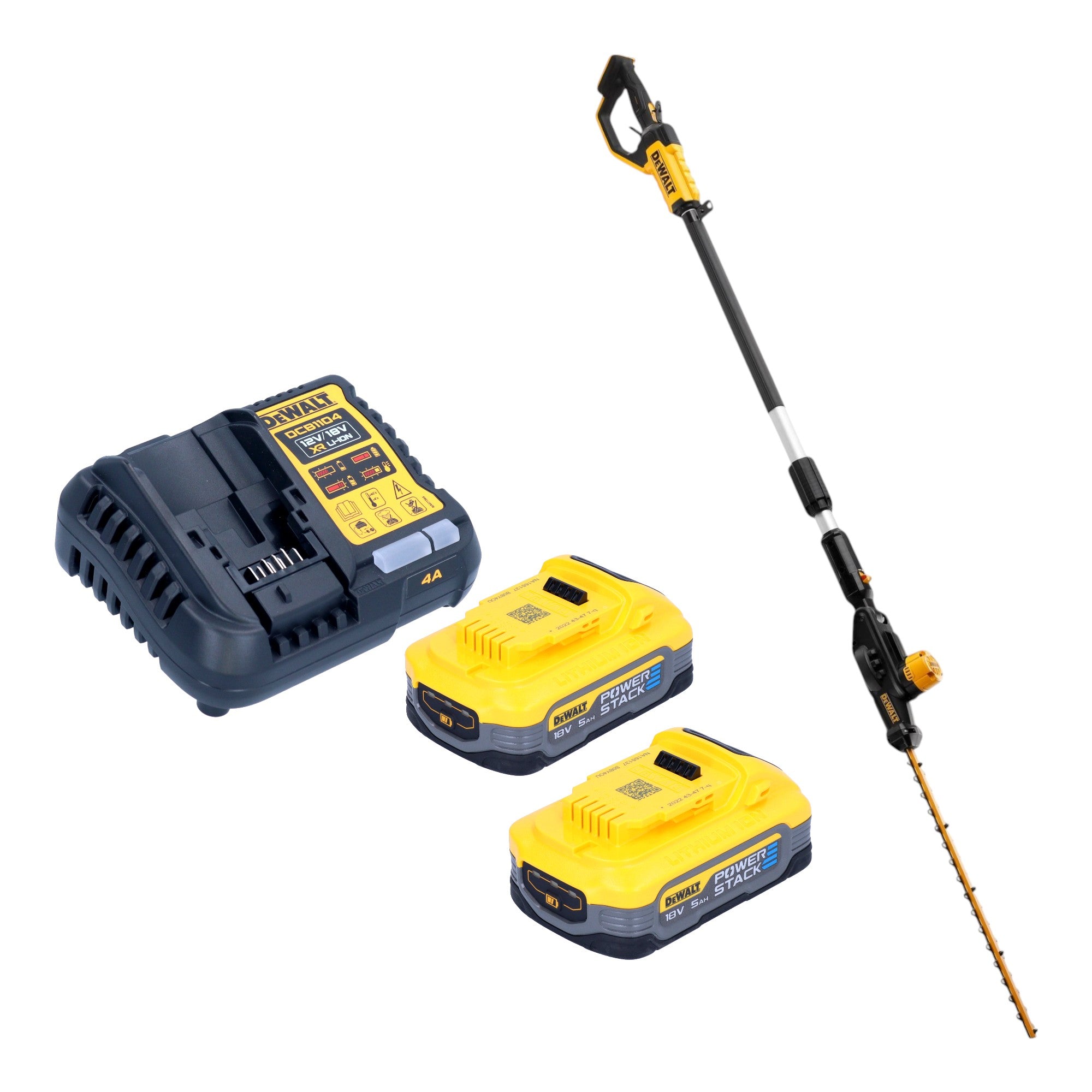 DeWalt DCMPH 566 H2 Akku Stabheckenschere 18 V 55 cm 2x Powerstack Akku 5 0 Ah Ladegeraet 0 - toolbrothers