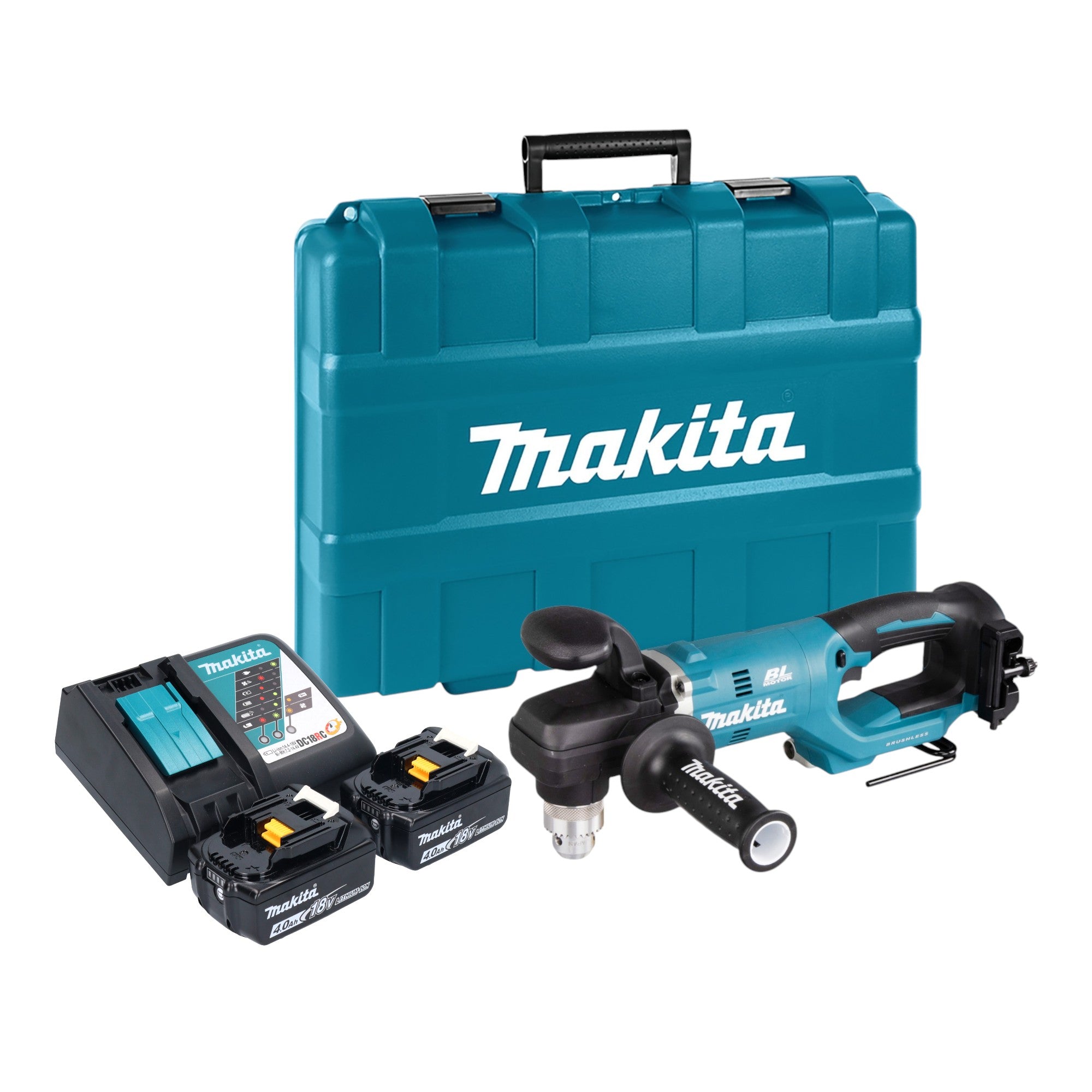 Makita DDA 450 RMK Akku Winkelbohrmaschine 18 V 70 Nm Brushless 2x Akku 4 0 Ah Ladegeraet Koffer 0 - toolbrothers