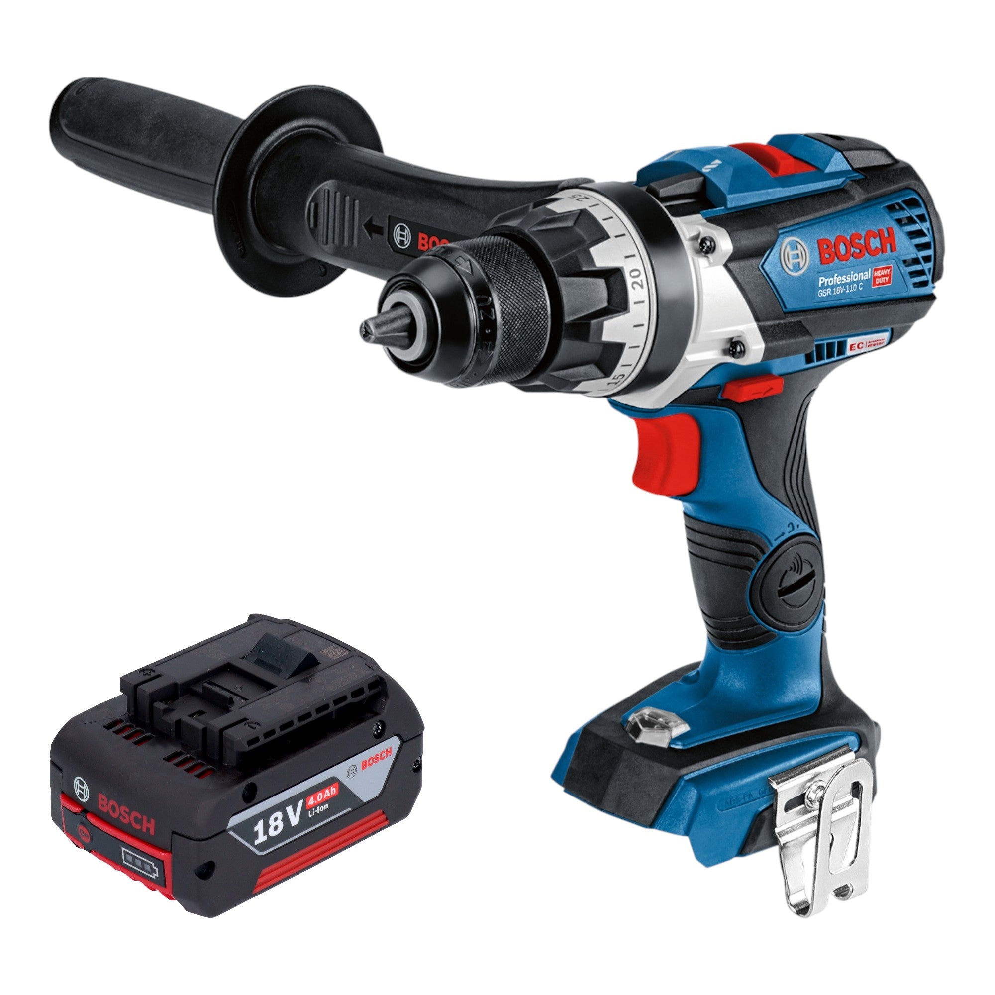 Bosch GSR 18V 110 C Professional Akku Bohrschrauber 18 V 110 Nm Brushless 1x Akku 4 0 Ah ohne Ladegeraet 0 - toolbrothers
