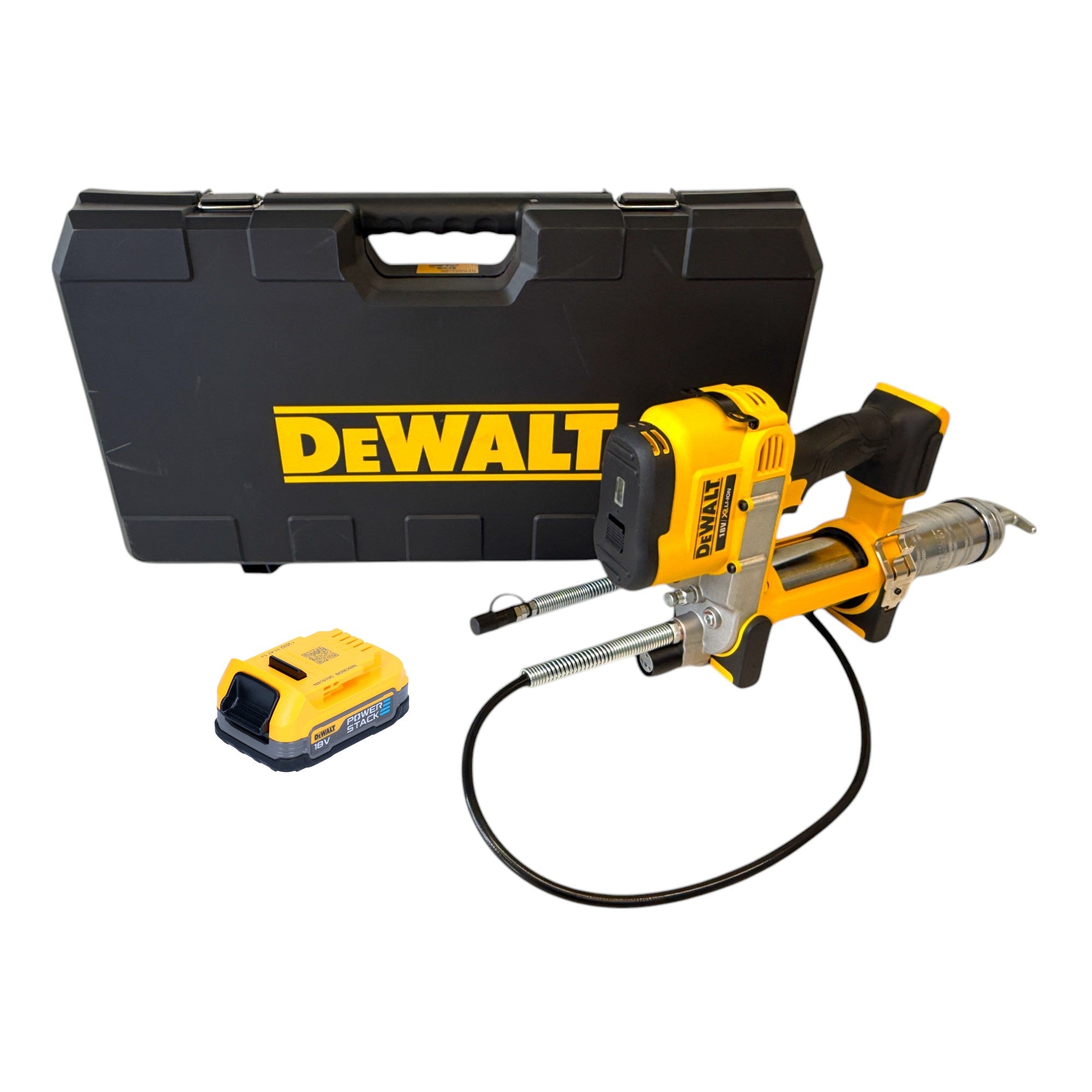 DeWalt DCGG 571 NK Akku Fettpresse 18 V 1x Powerstack Akku 1 7 Ah ohne Ladegeraet 0 - toolbrothers