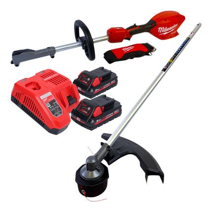 Milwaukee M18 FOPH2 LTA 302 Akku Basiseinheit 18 V Brushless Rasentrimmer Aufsatz 2x Akku 3 0 Ah Ladegeraet 0 - toolbrothers