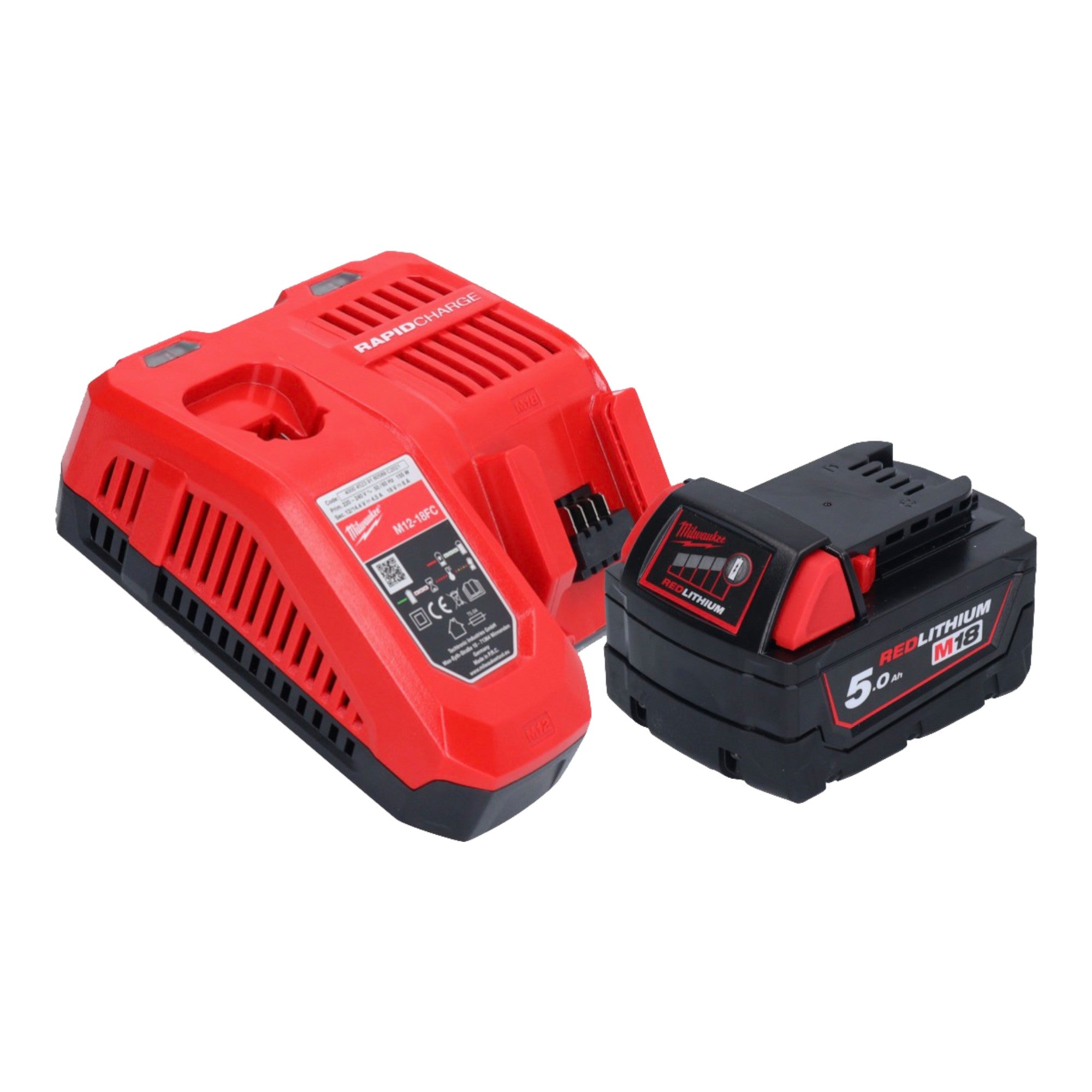 Milwaukee M18 FOPH2 BA 501 Akku Basiseinheit 18 V Brushless Geblaese Aufsatz 1x Akku 5 0 Ah Ladegeraet 2 - toolbrothers
