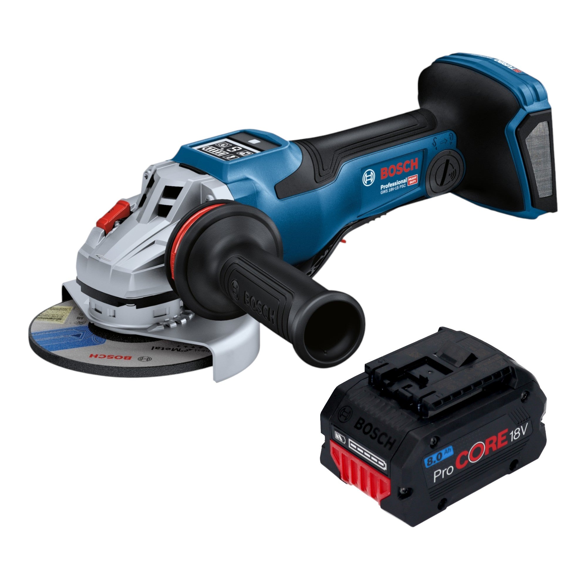 Bosch GWS 18V 15 PSC Professional Akku Winkelschleifer 18 V 125 mm BITURBO Brushless 1x ProCORE Akku 8 0 Ah ohne Ladegeraet 0 - toolbrothers