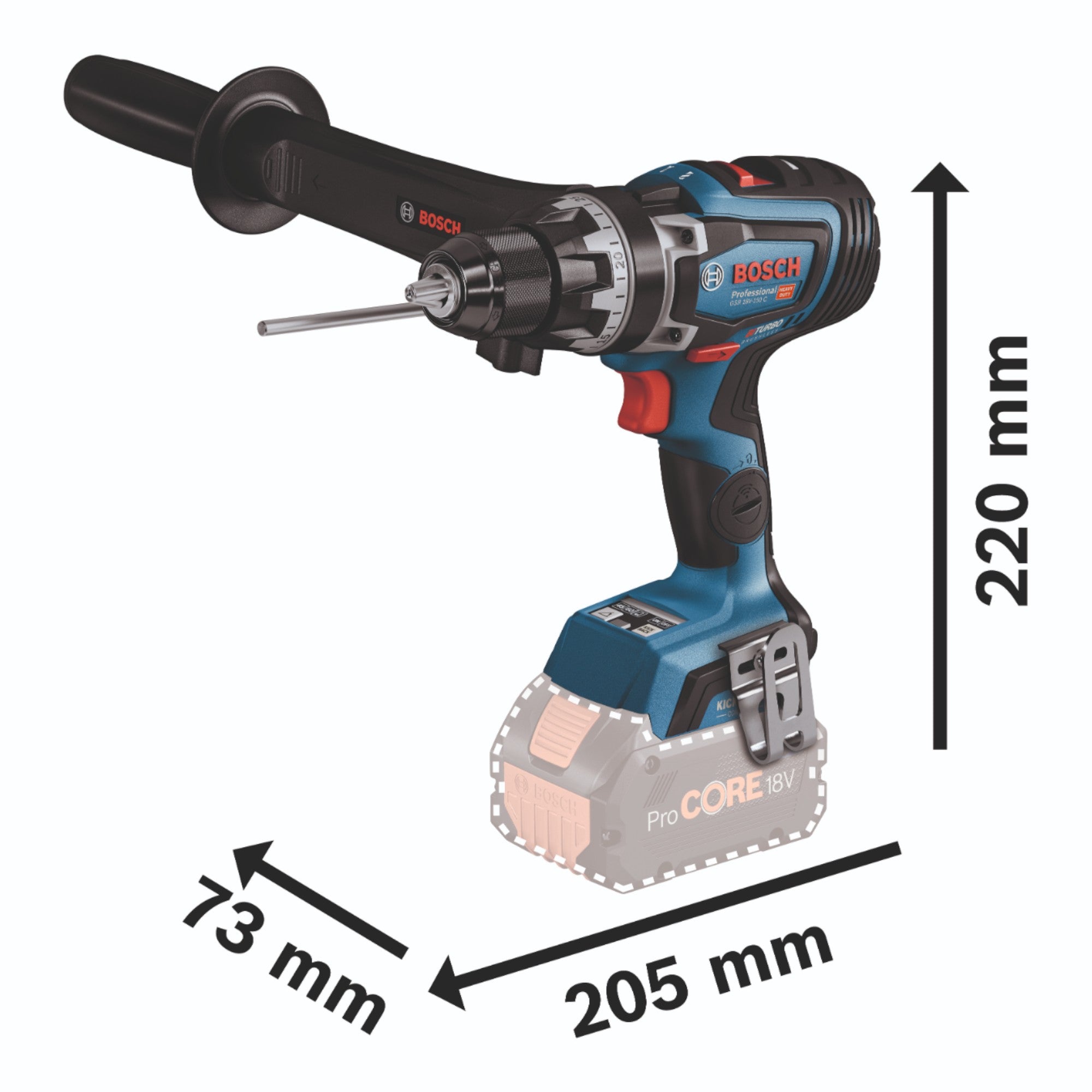 Bosch GSR 18V 150 C Professional Akku Bohrschrauber 18 V 150 Nm Brushless 2x ProCORE Akku 8 0 Ah Ladegeraet 4 - toolbrothers