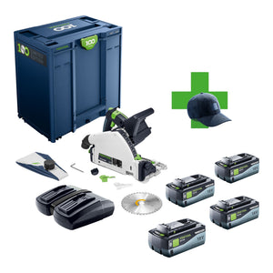 Festool TSC 55 KEB-Basic 100Y Limited Edition Akku Tauchsäge 18 / 36 V ( 2x 18 V ) 160 mm Brushless + 4x Akku 8,0 Ah + Ladegerät + Systainer