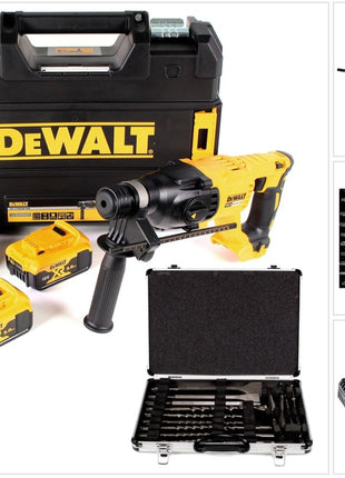 DeWalt DCH 133 P2 Akku Kombihammer 18V 2,6J SDS plus Brushless + 2x Akku 5,0Ah + Ladegerät + TSTAK + 17 tlg Bohrer Meißel Set - Toolbrothers