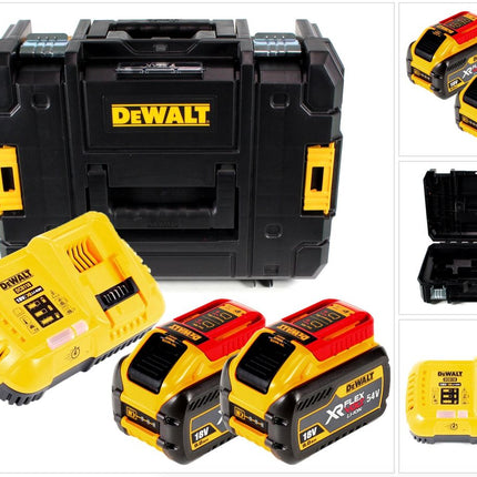 DeWalt Akku Plus Starter Set DCB118X2T in TSTAK II Systemkoffer mit passender Einlage inkl. 2 x 9,0 Ah Akku + Ladegerät - Toolbrothers