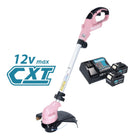 Makita UR 100 DSM2P Akku Rasentrimmer 12 V max 260 mm pink 2x Akku 4 0 Ah Ladegeraet 0 - toolbrothers