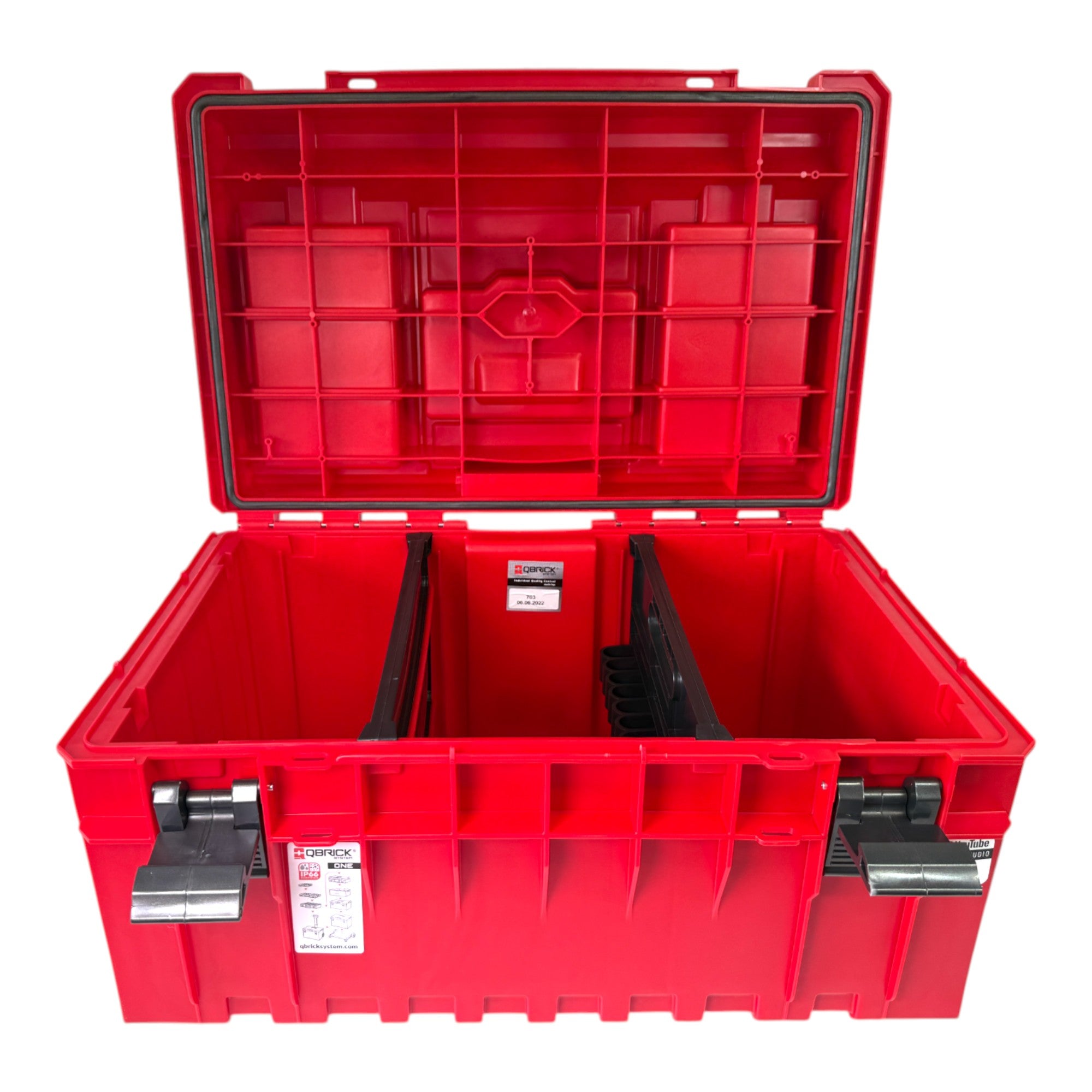 Qbrick System ONE 350 Profi RED ULTRA HD Custom Werkzeugkoffer modularer Organizer 585 x 385 x 320 mm 38 l stapelbar IP66 alte Version 4 - toolbrothers
