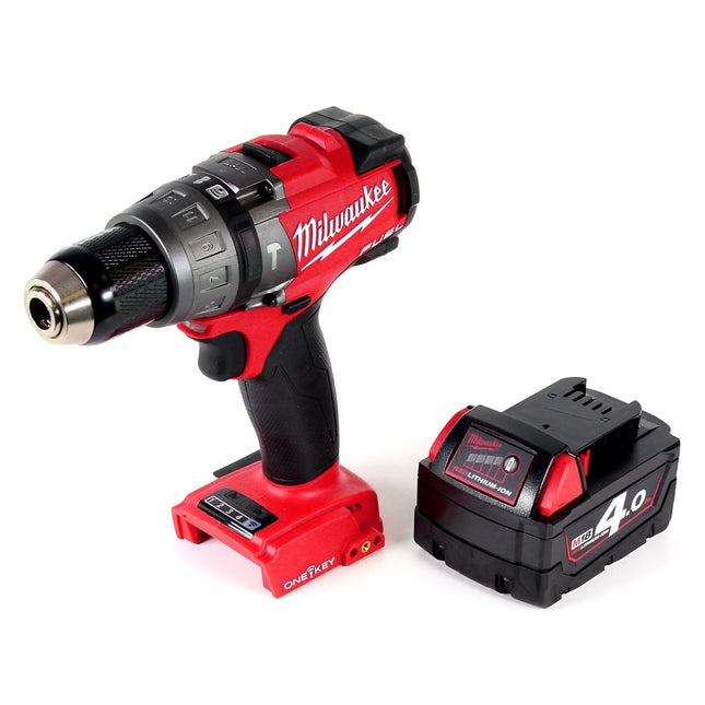 Milwaukee M18 ONEPD-401 Li-Ion Akku Schlagbohrschrauber mit innovativer One Key Bluetooth Funktion + 1x B4 4,0 Ah Akku - ohne Ladegerät - Toolbrothers