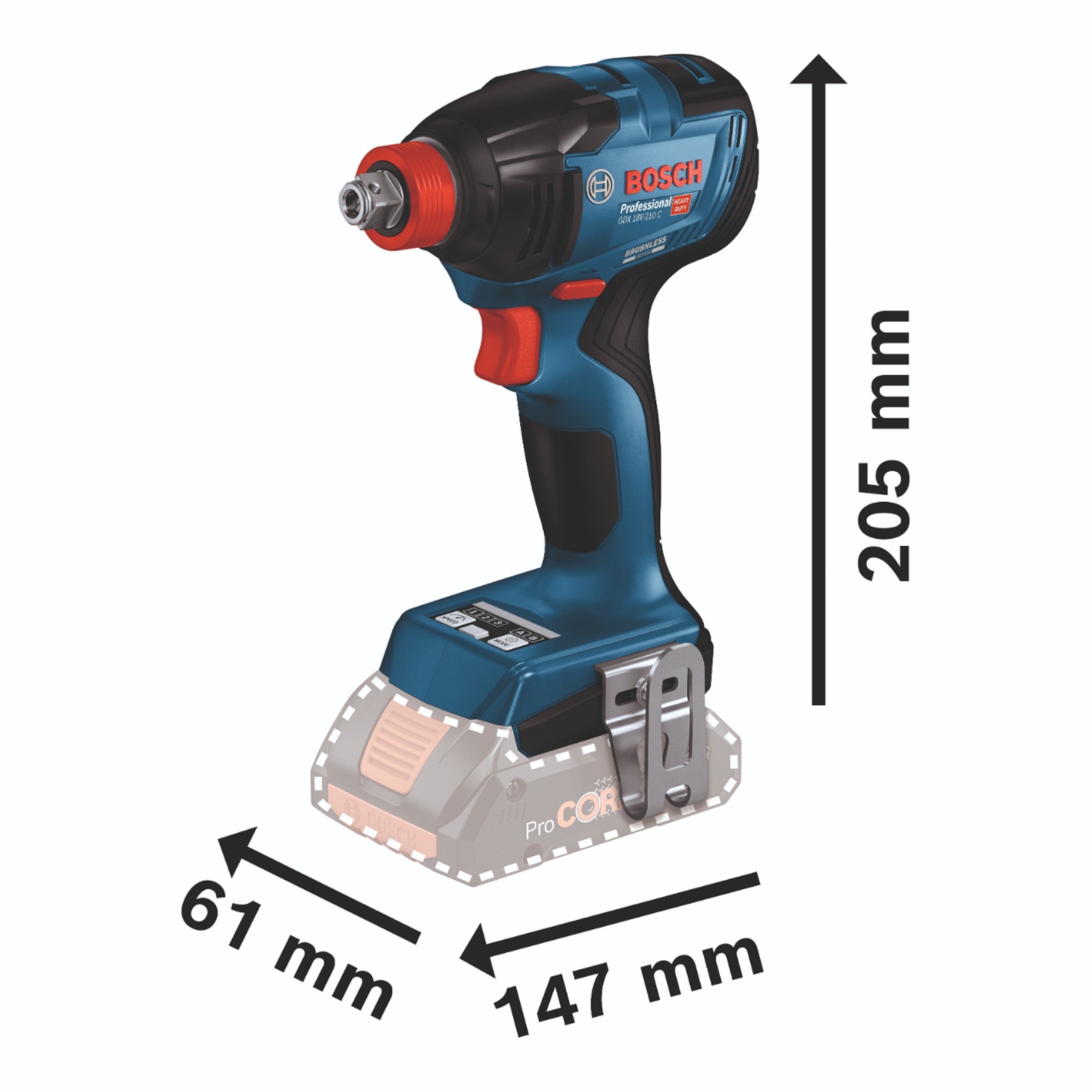 Bosch GDX 18V 210 C Professional Akku Drehschlagschrauber 18 V 210 Nm Brushless 1x Akku 5 0 Ah Ladegeraet GCY 42 Bluetooth Modul 4 - toolbrothers