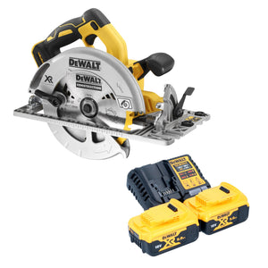 DeWalt DCS 572 P2 Akku Handkreissäge 18 V 184 mm Brushless + 2x Akku 5,0 Ah + Ladegerät