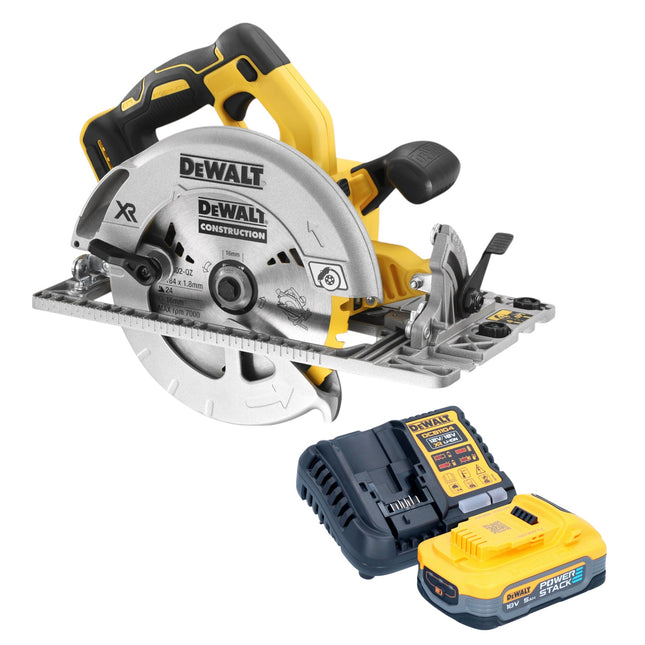 DeWalt DCS 572 H1 Akku Handkreissaege 18 V 184 mm Brushless 1x Powerstack Akku 5 0 Ah Ladegeraet 0 - toolbrothers