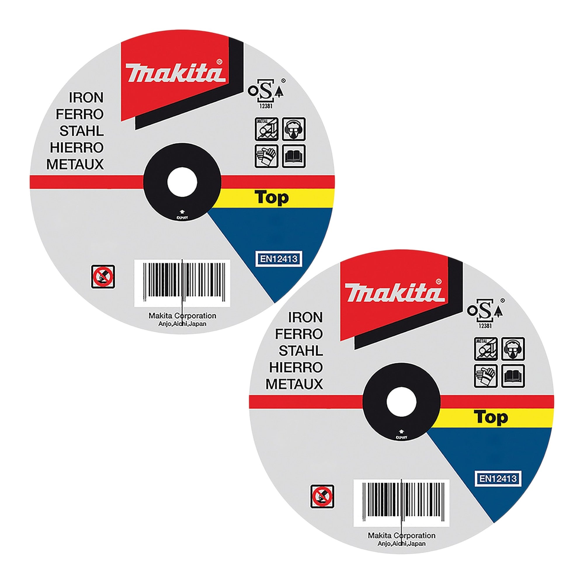 Makita Trennscheibe Stahl 125 x 22 23 x 1 mm 2x P 53023 A60R Koernung 2 Stueck fuer Winkelschleifer 1 - toolbrothers