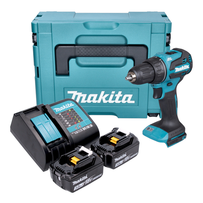 Makita DDF 490 SFJ Akku Bohrschrauber 18 V 65 Nm 1 2 Brushless 2x Akku 3 0 Ah Ladegeraet Makpac 0 - toolbrothers
