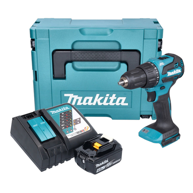 Makita DHP 490 RM1J Akku Schlagbohrschrauber 18 V 65 Nm Brushless 1x Akku 4 0 Ah Ladegeraet Makpac 0 - toolbrothers
