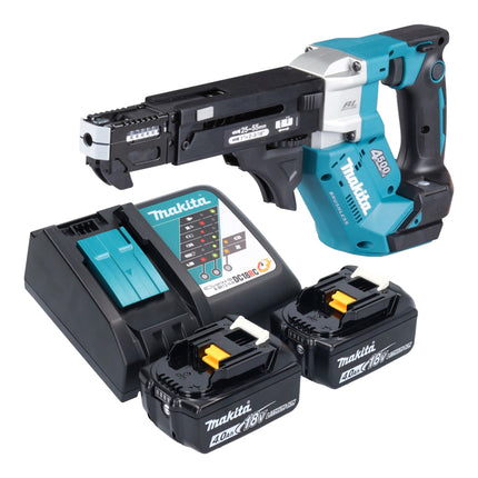 Makita DFR 552 RM Akku Magazinschrauber 18 V 25 55 mm Brushless 2x Akku 4 0 Ah Ladegeraet 0 - toolbrothers