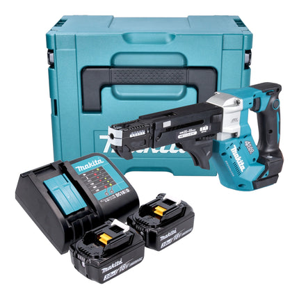 Makita DFR 552 SFJ Akku Magazinschrauber 18 V 25 55 mm Brushless 2x Akku 3 0 Ah Ladegeraet Makpac 0 - toolbrothers