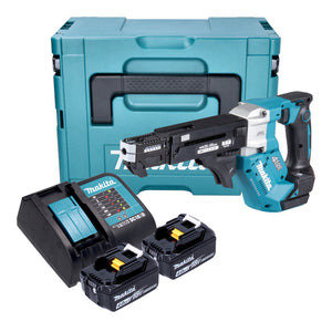 Makita DFR 552 SMJ Akku Magazinschrauber 18 V 25 - 55 mm Brushless + 2x Akku 4,0 Ah + Ladegerät + Makpac