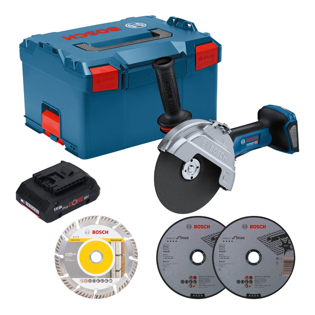 Bosch GWS 18V 180 P Professional Akku Winkelschleifer 18 V 180 mm Brushless 1x ProCORE Akku 4 0 Ah L Boxx ohne Ladegeraet 0 - toolbrothers