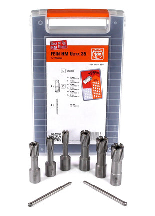 FEIN KBU 35 QW Universal Magnet Kernbohrmaschine 1100 Watt bis 35 mm + 8 tlg. Kernbohrer-Set Ultra - Toolbrothers