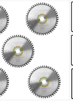 Festool Feinzahn Kreissägeblatt HW 160 x 20 x 2,2 mm W48 160 mm 48 Zähne ( 5 x 491952 ) - Toolbrothers