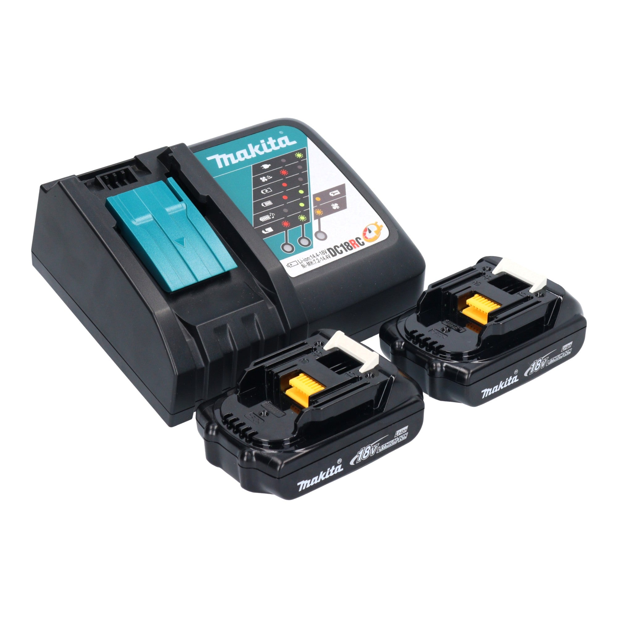 Makita ML 005 G RY Akku Baustellenleuchte 18 40 V max 3 600 lm 2x Akku 1 5 Ah Ladegeraet 2 - toolbrothers