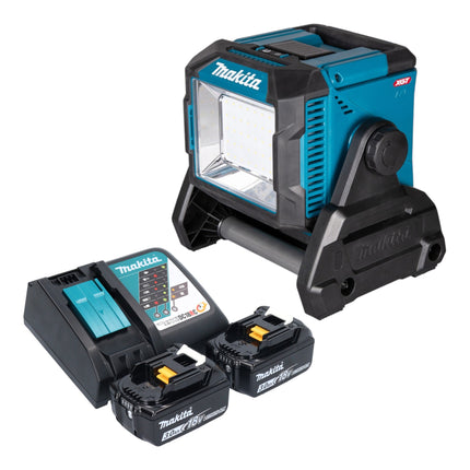 Makita ML 005 G RF Akku Baustellenleuchte 18 40 V max 3 600 lm 2x Akku 3 0 Ah Ladegeraet 0 - toolbrothers