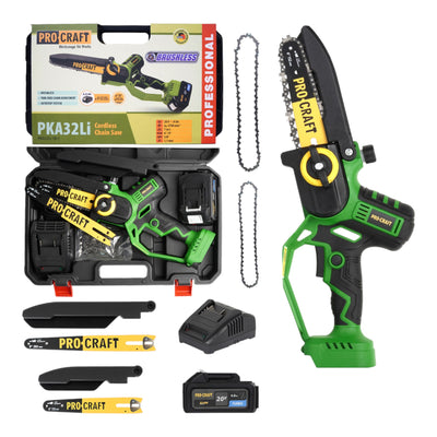 Procraft PKA32Li Akku Kettensaege 20 V 203 mm Brushless 1x Akku 4 0 Ah Ladegeraet Koffer 0 - toolbrothers