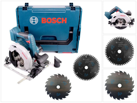 Bosch GKS 18V-57 G Akku Kreissäge 18V 165 mm Solo in L-Boxx ( 06016A2101 ) + 3x Kreissägeblatt - Toolbrothers