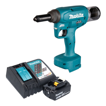 Makita DRV 150 RG1 Akku Blindnietsetzgeraet 18 V 10 kN 2 4 4 8 mm Brushless 1x Akku 6 0 Ah Ladegeraet 0 - toolbrothers