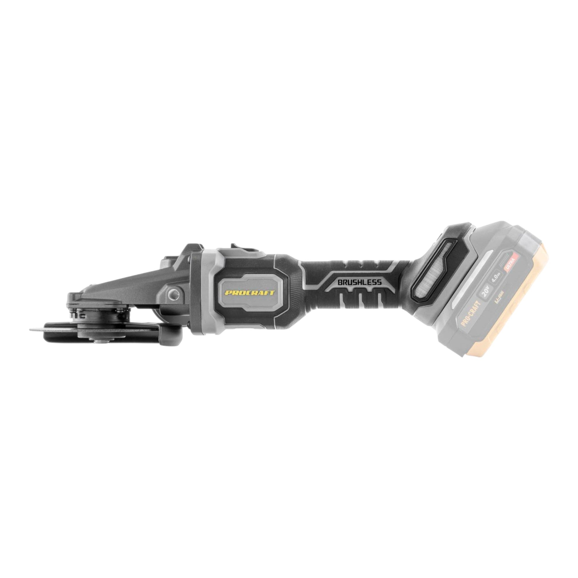 Procraft Industrial AG125Cbb Akku Flachkopf Winkelschleifer 20 V 125 mm Brushless 2x Akku 4 0 Ah Ladegeraet 2 - toolbrothers