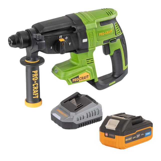 Procraft PHA40bb Akku Bohrhammer 20 V 2 6 J SDS plus Brushless 1x Akku 4 0 Ah Ladegeraet 0 - toolbrothers