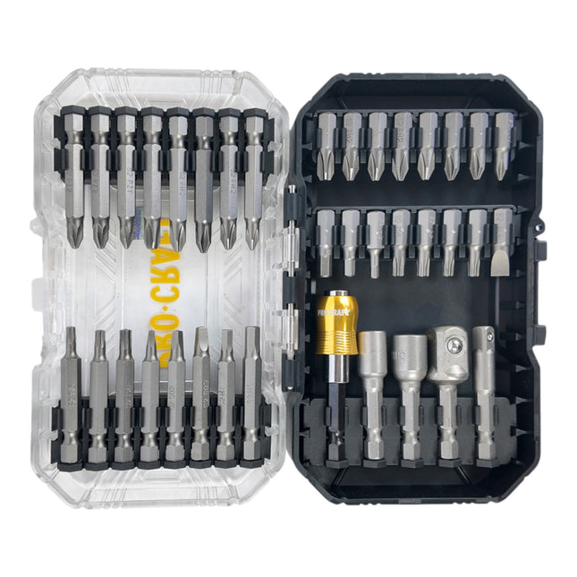 Procraft BS 37 Bit Set 37 teilig S2 Stahl Phillips Pozidriv Torx Hex Schlitz Vierkant 0 - toolbrothers