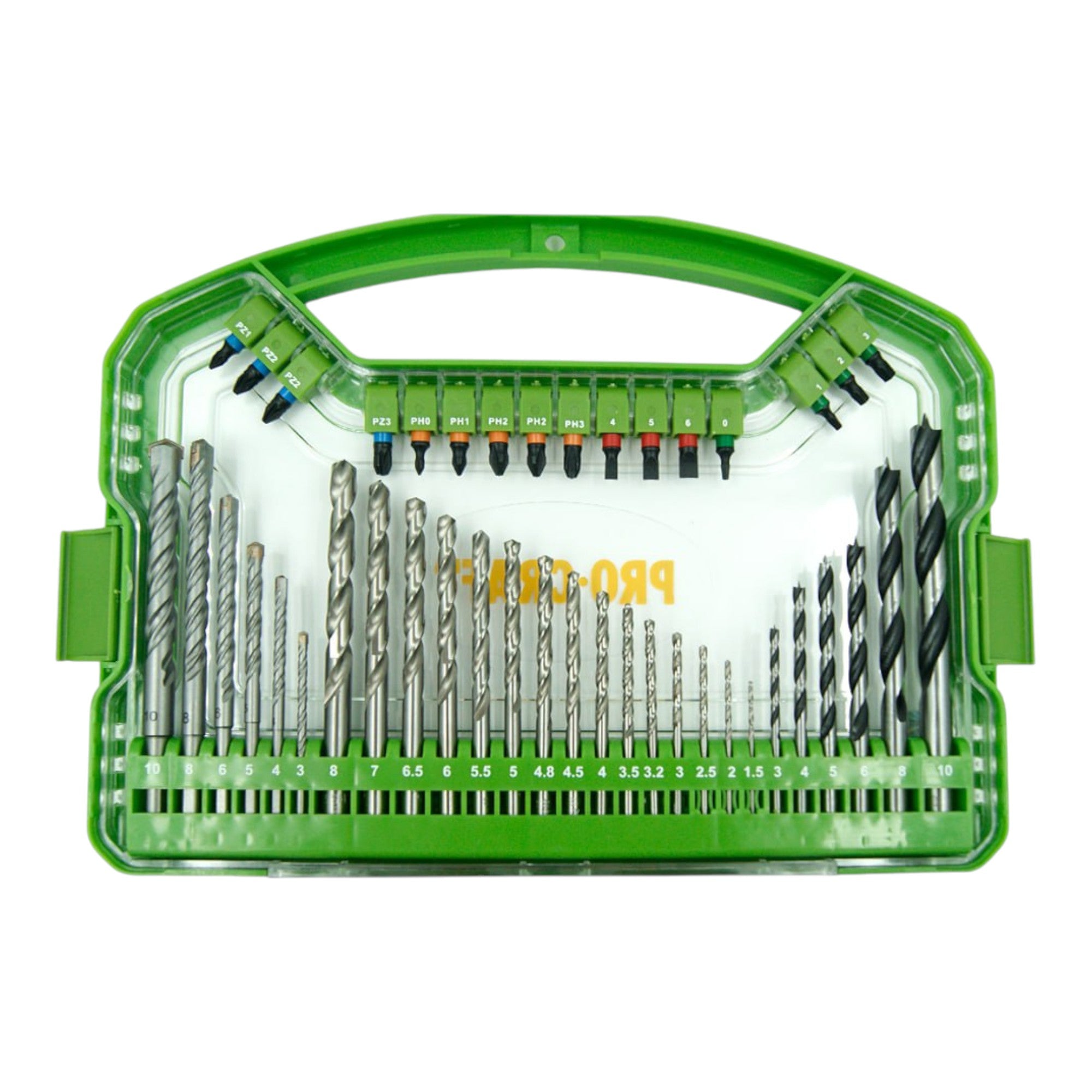 Procraft DBS 101 Bit und Bohrer Set 101 teilig S2 Stahl Phillips Pozidriv Torx Hex Schlitz Vierkant 4 - toolbrothers