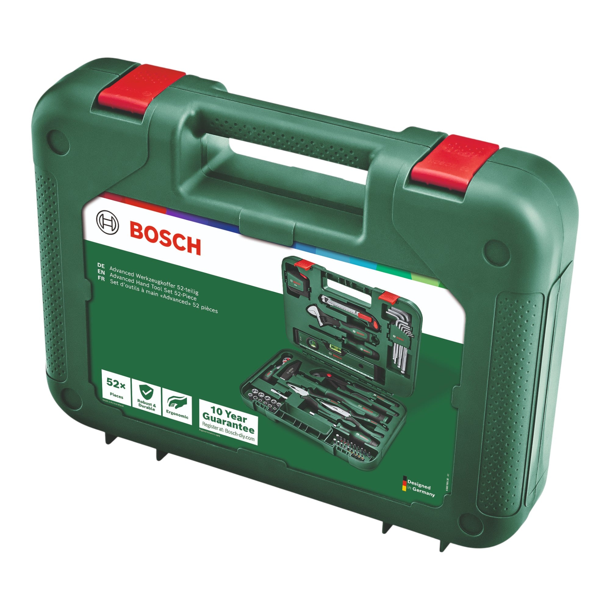 Bosch Advanced Hand Tool S Handwerkzeug Set 52 tlg 1600A02BY7 Zange Ratsche Schraubendreher Schraubenschluessel Bits Sechskantschluessel Koffer 1 - toolbrothers