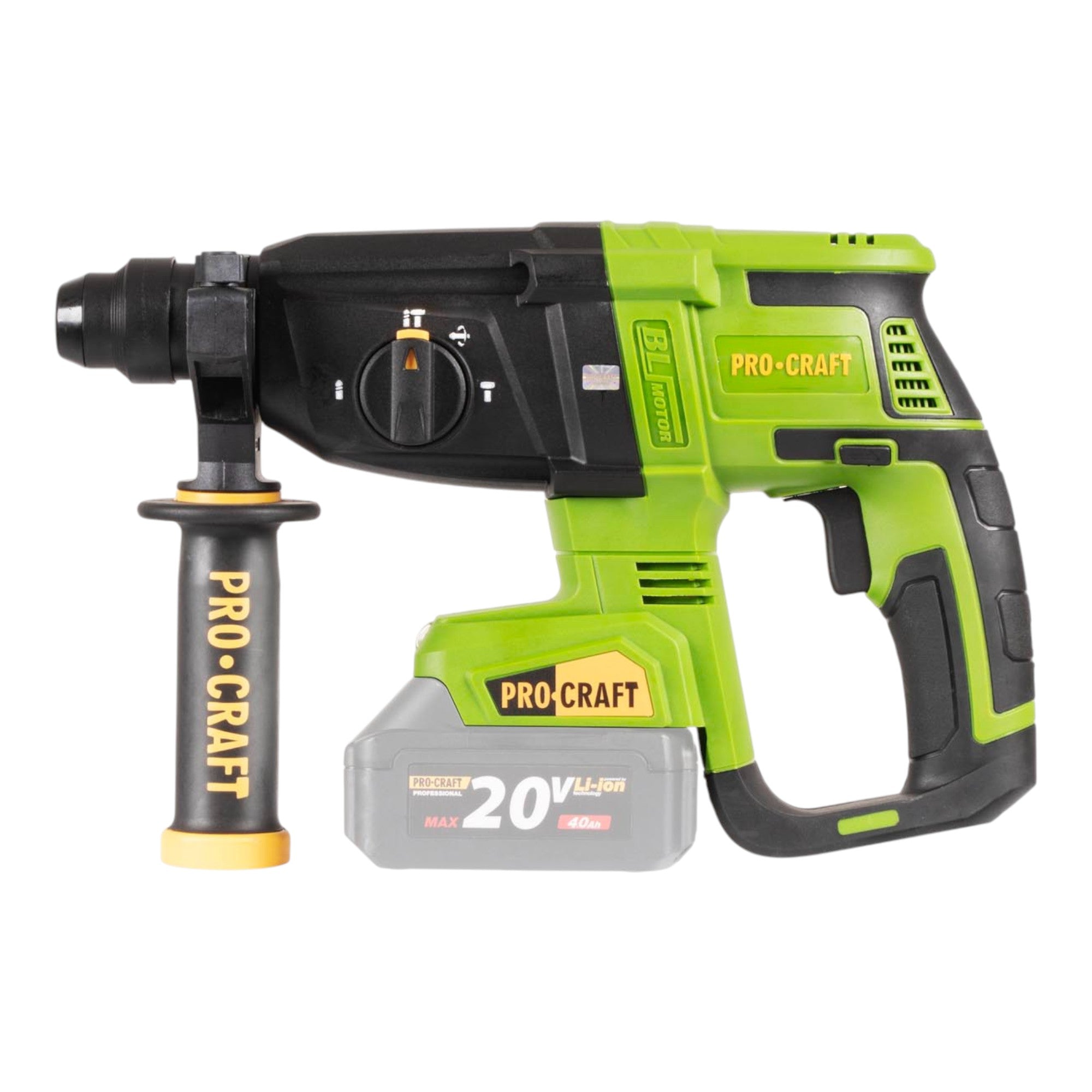Procraft PHA40bb Akku Bohrhammer 20 V 2 6 J SDS plus Brushless 1x Akku 4 0 Ah Ladegeraet RHINO Toolcase 2 - toolbrothers