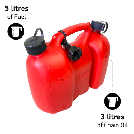 Oregon Kombikanister 6 3 l rot fuer Kraftstoff und Kettenoel 562405  1 - toolbrothers
